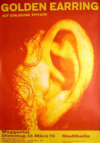 Golden Earring show poster with Epitaph March 13, 1973 Wuppertal (Germany) - Stadthalle show